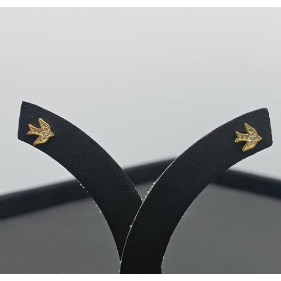 Piękne Złote Kolczyki Ptak P585 1,00G