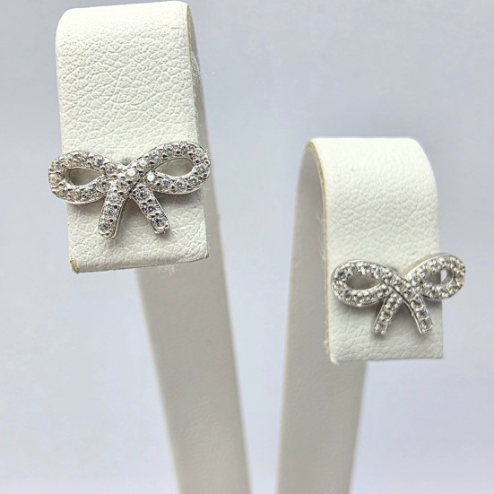 Subtelne srebrne kolczyki kokardki 1,22g p925