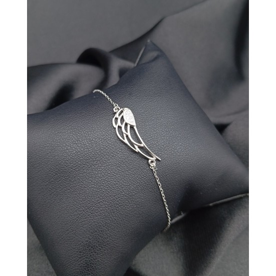 Piękna Srebrna Bransoletka Skrzydełko 1,42G 16-19CM P925